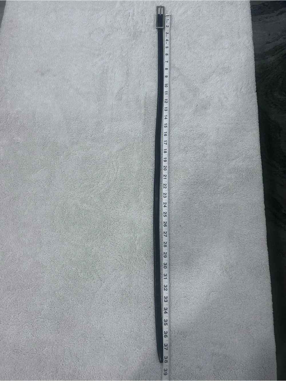 Minimalist Black Skinny Belt Silver Rectangle Buckle | New Without Tags